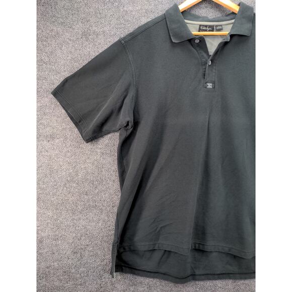 Mens Walter Hagen XI Golf Short Sleeve Polo Shirt Size L Black Made in Peru - Picture 3 of 10